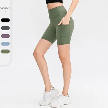 High Waist Fitness Workout Athletic Shorts Pants High Elastic Yoga Gym Trunks Sport Running Leggings