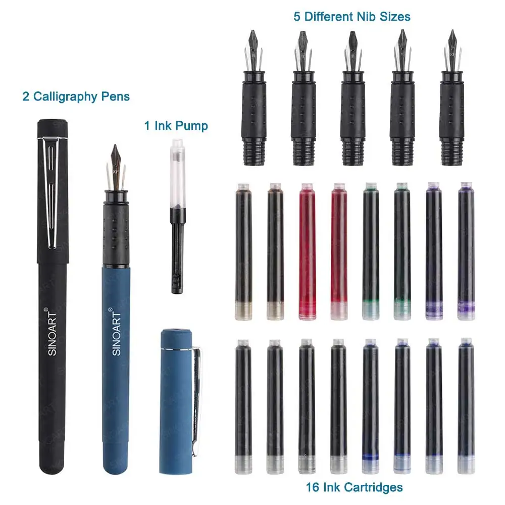 sinoart oblique calligraphy pen set in