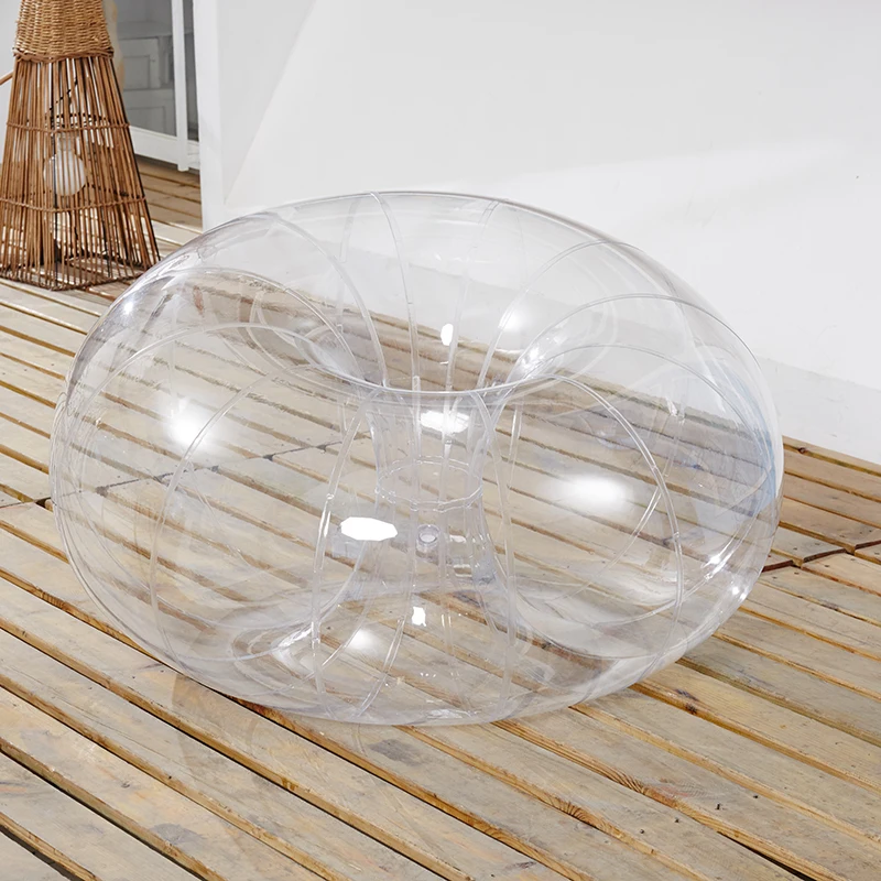 Transparent PVC Balloon Sofa 1m 0.2mm Material for Kids Play on Grass or Sitting Includes Air Blower Accessory