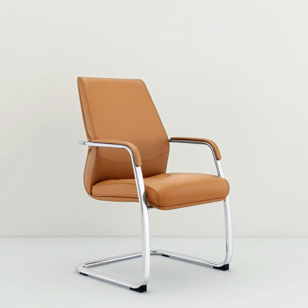 Modern Chrome Frame Guest Chair Removable Seat Cushion Compact Office Solution 2