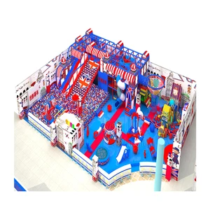 High Quality Customized Kids England Theme Indoor Playground Equipment with Big Slides for Sale