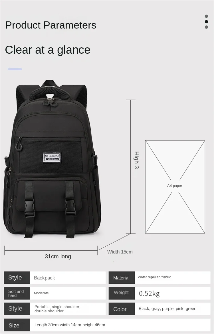 Hot selling women's backpack notebook backpack large capacity notebook backpack business travel bag