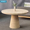 Mesa de comedor de travertino beige