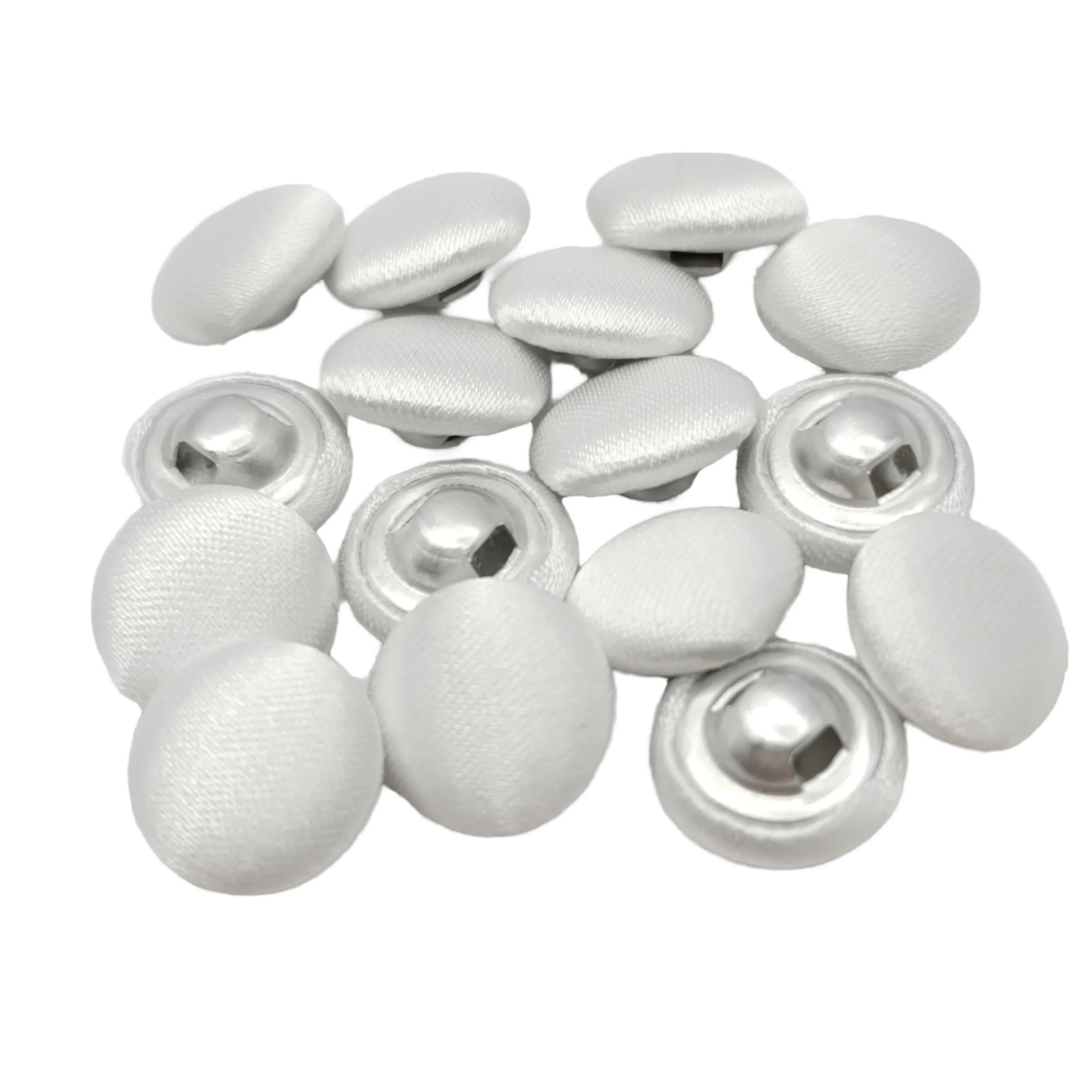 Concise Button Concise Design 18L White Fabric Covered Buttons for Wedding Dress ...