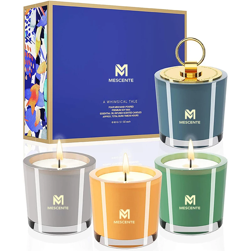 Mescente Wholesale Luxury Decorative Lavender Aromatherapy Black Candles Gift Set in Bulk