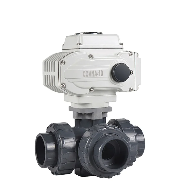 COVNA Urgent Order Motorized Ball Valve UPVC Dn40 DN50 3 Way 24 Volt 220V Thread Electric Control Ball Valve