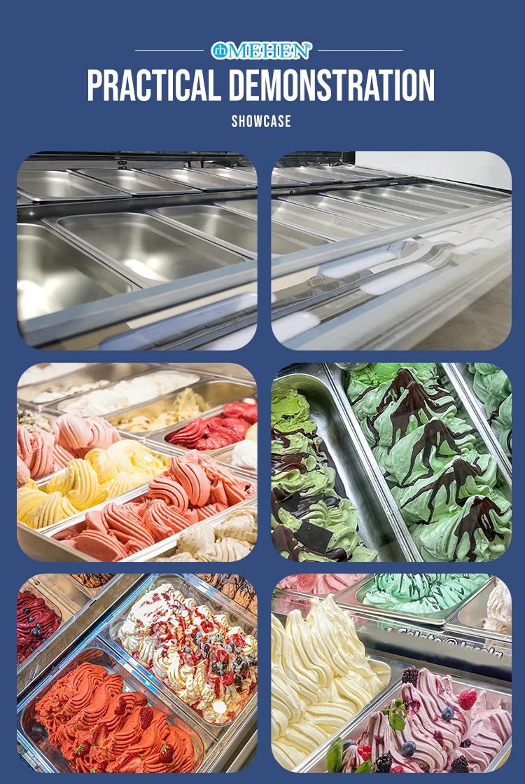Mehen Mc16 Gelato Display Case Dipping Refrigerated Small Cream