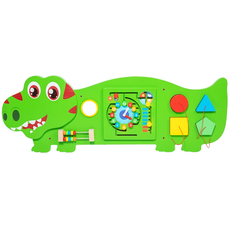 New Crocodile Wood Wall Mount Toys Kids Educational Wall Game Panel Play Wall Toy For Kids--777044