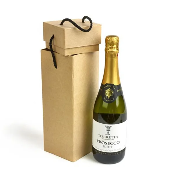 Custom Cardboard Carton Mailer Wine Glass Bottle Storage Packaging Gift Box Wine Corrugated Shipping Box With Handle