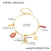TXE441-golden octopus diy pendant bracelet 16+5cm