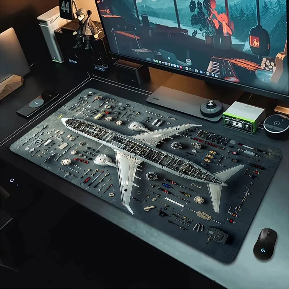 Airplane Components Retro Stylish Cool PC Gaming Mouse Pads Gamer Mats Teclado Pad Mat L aperçu 4