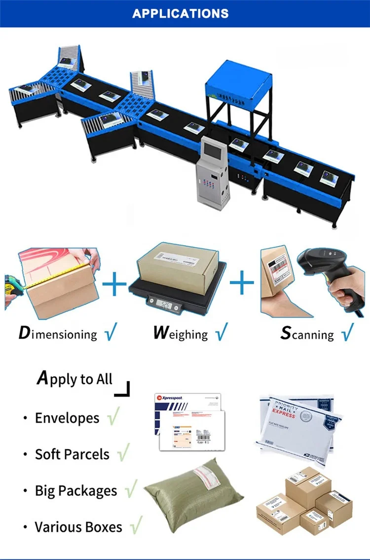 Warehouse Logistic Large Size Cubiscan Parcel Scanning Dimensioning Weighing Machine DWS System