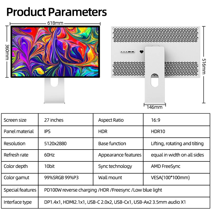 [ジャンク品] Kuycon G27P 27inch 5Kモニター Kuycon G27P 27 Inch Monitor - 5K, 60hz, Curved IPS Display