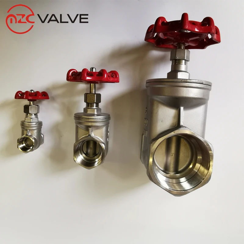 Manual Slide Gate Valve Female Threaded Ends 200PSI 304 Stainless Steel Water Gate Valve Price
