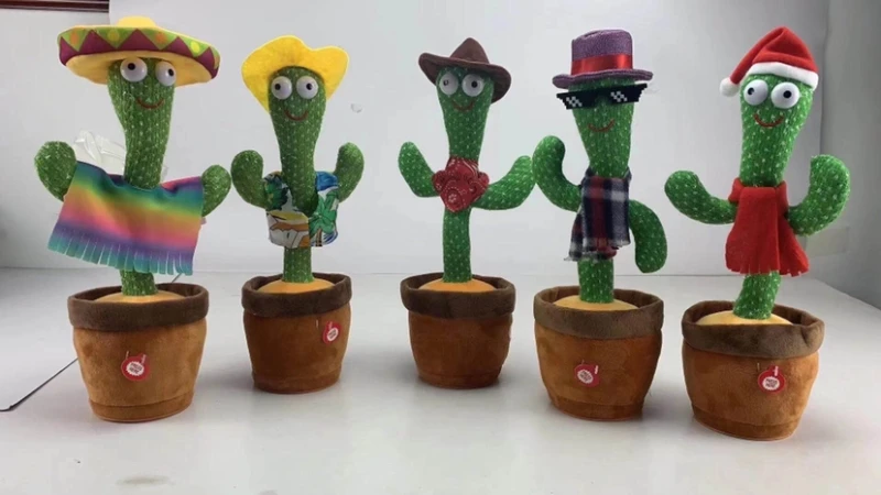 Cowboy Nectsy Dancing Cactus,TikTok Mimicking Cactus,120 Songs,USB Charging,Record,Repeat Your Word,Talking Cactus Toy,Cactus Baby Toy,Sunny The Cactus,Plush Toy Gift for Children Play 