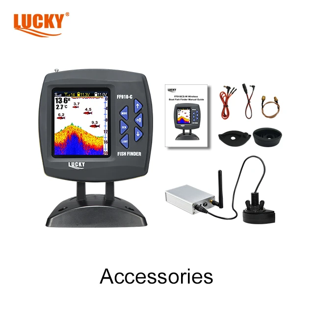 lucky fish finders Spear FF918C-WL depth range LUCKY FF1108-1CT Portable Wired Sonar