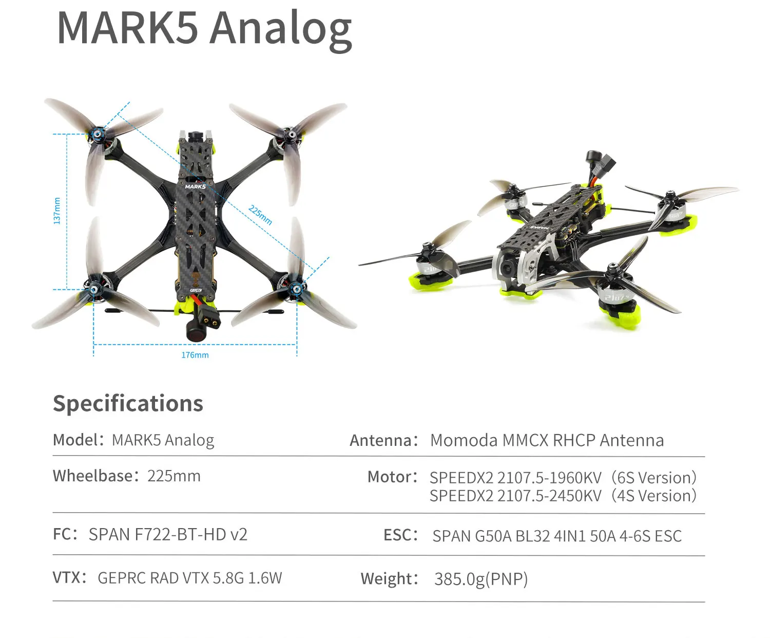GEPRC MARK5 HD DJI AIR UNIT Freestyle FPV Drone