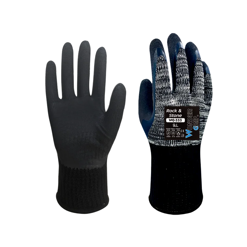 WG-318 Aqua fully immersed waterproof work gloves  blue  nylon natural latex  waterproof work gloves