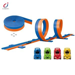 Chengji 5m Flexible Race Track Double Ring 2 Rotating Return Cars Versatile Rebound Racing Set Toy Car Track Set for Boys Kids