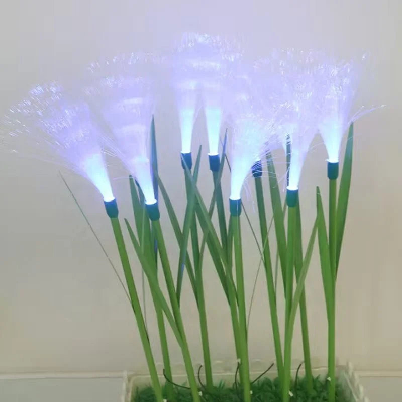 Уличная RGB оптоволоконная светодиодная садовая лампа высотой 80 см для праздника, вечеринки, ночного украшения газона, ландшафта