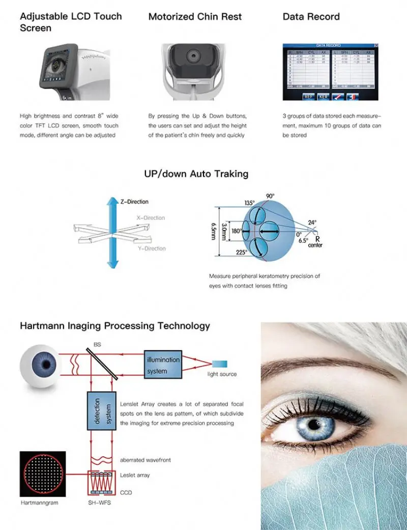 Hand Held Eye Sight Check Machine Ar/Ark 4000 Digital Autorefractometro Manual Portatil