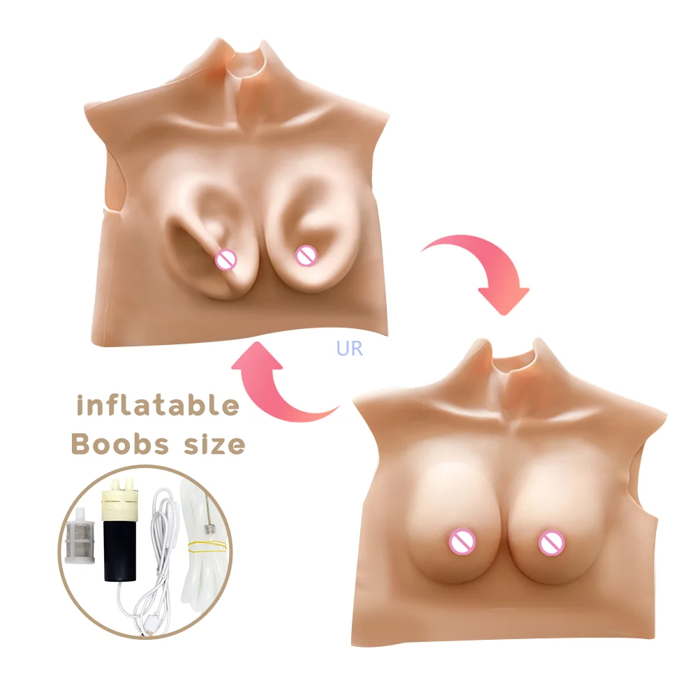 Diy Inflatable LGBTQ Silicone Breast Forms Fake Tits for Man to Woman Cosplay Crossdressing With Changing Boobs Cups by Yourself