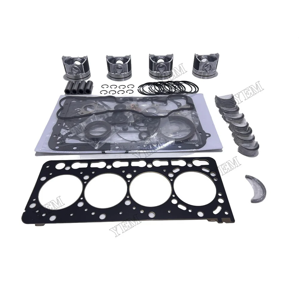 For Caterpillar C3.4 Overhaul Rebuild Kit Piston + Ring + Full Gasket Kit + Main Conrod Bearing