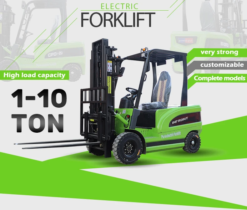 2t Electric Forklift 1.5 ton 2Ton Loading Capacity Electric Forklift 3 M Battery Forklift truck With Attachment CE