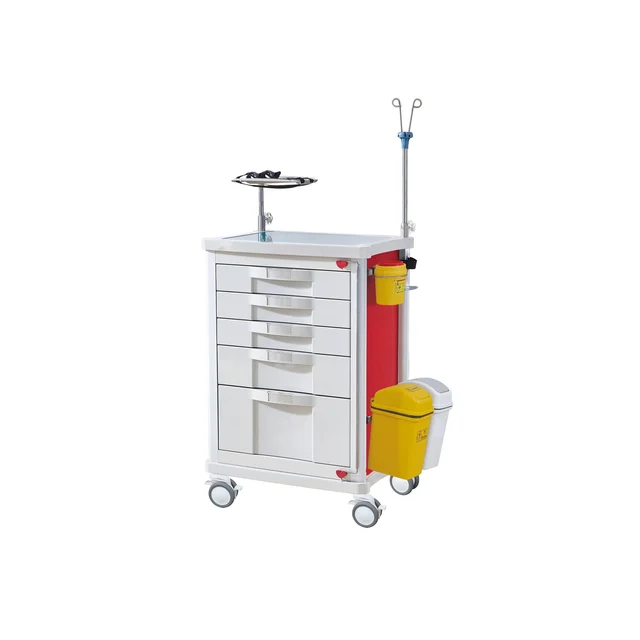 High quality hospital emergency trolley medical cart soundproof wheel high quality medical emergency trolley