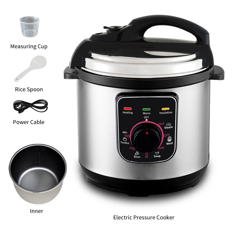 5L  Home Kitchen Appliance Multi Cooker Safety Protection System Stainless Steel Inner Pot Electric Pressure Cooker