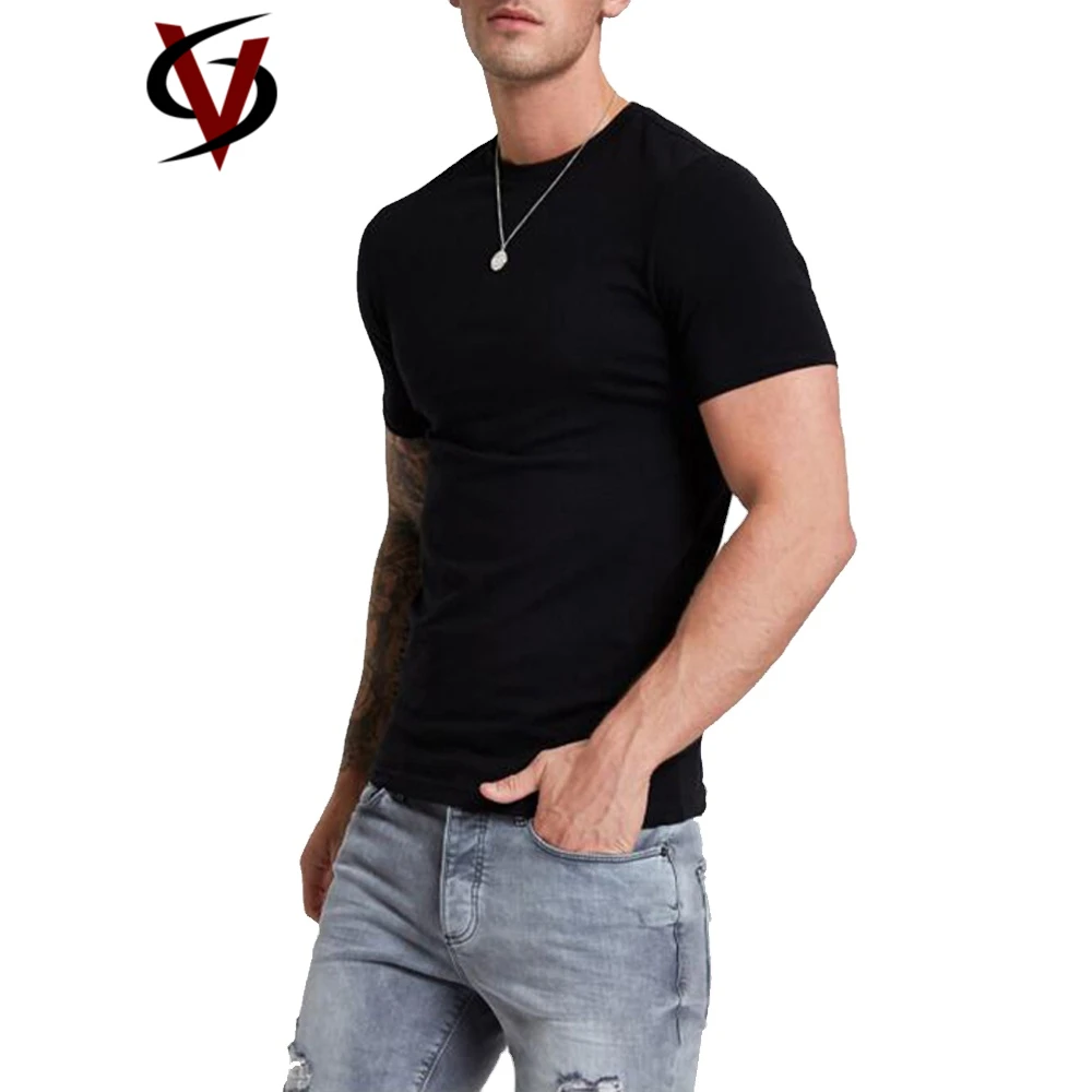 genopretning honning Ungkarl Source Custom Tight Fit T-shirt 100% Cotton Crew Neck Short Sleeve Slim Fit  Men's T Shirt in Black on m.alibaba.com