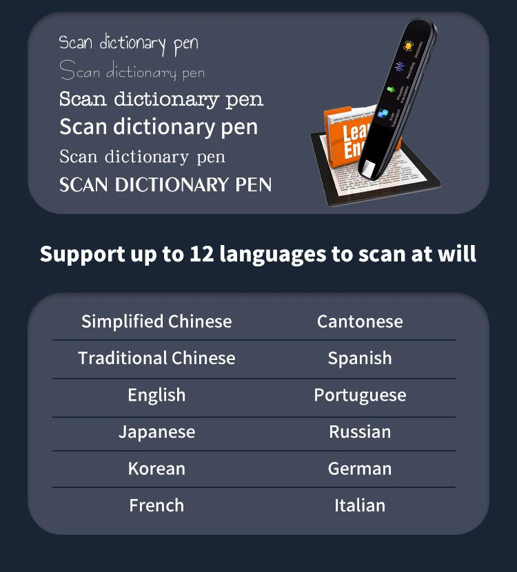 Dictionary Translation Pen 112 Languages Learning Pen Intelligent Scan