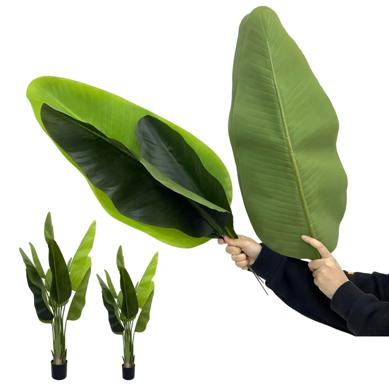 Traveler's Madagascar Palm Tree Greenery Decor Tropical Faux Traveller Banana Leaves Bonsai Faux Tree Artificial Plant