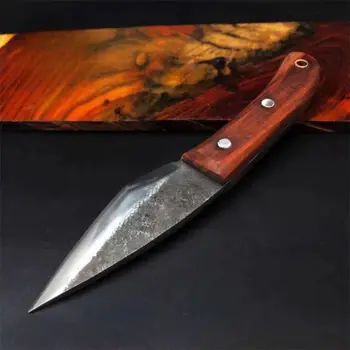 Hand-forged High Carbon Steel Garden Plant Cutting Knife with Wooden Handle Fixed Knife, OEM Customized Version