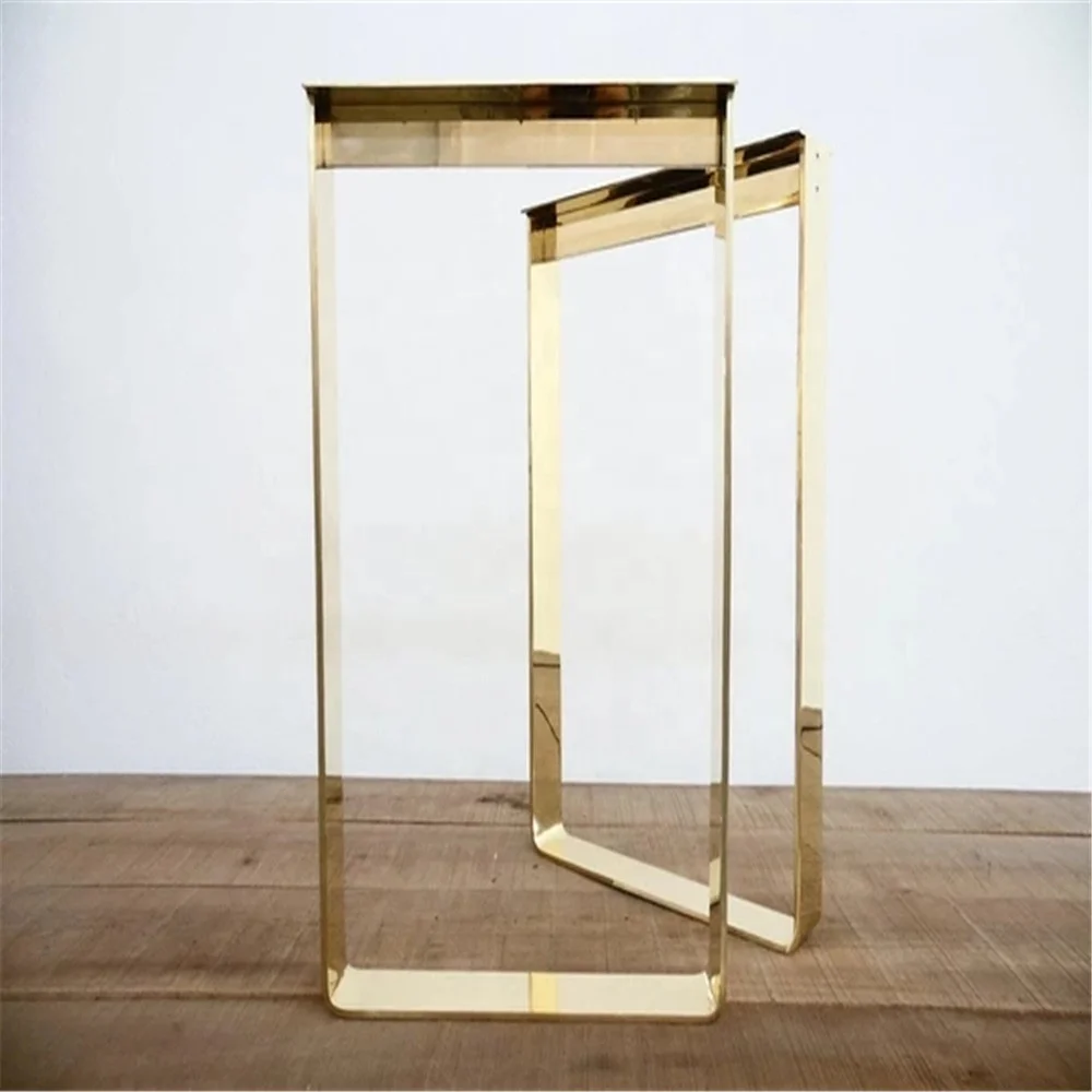 Hot Sale Factory Price Stainless Steel Shinny Gold Furniture Gold Table  Legs Brass Golden Dining Coffee Table Base