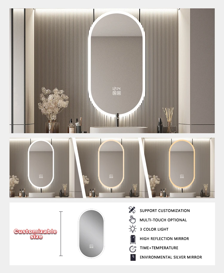 product quality bathroom mirror customized led antifog feature illuminated led mirror with sensor switch for hotels-4