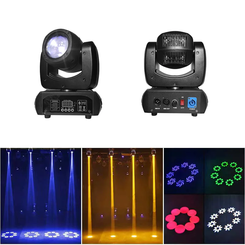 Lyre 100W LED Mini Sharpy Beam Moving Head Cabeza Movil Gobo Dj Disco RGBW DMX Stage Light Equipment Lighting