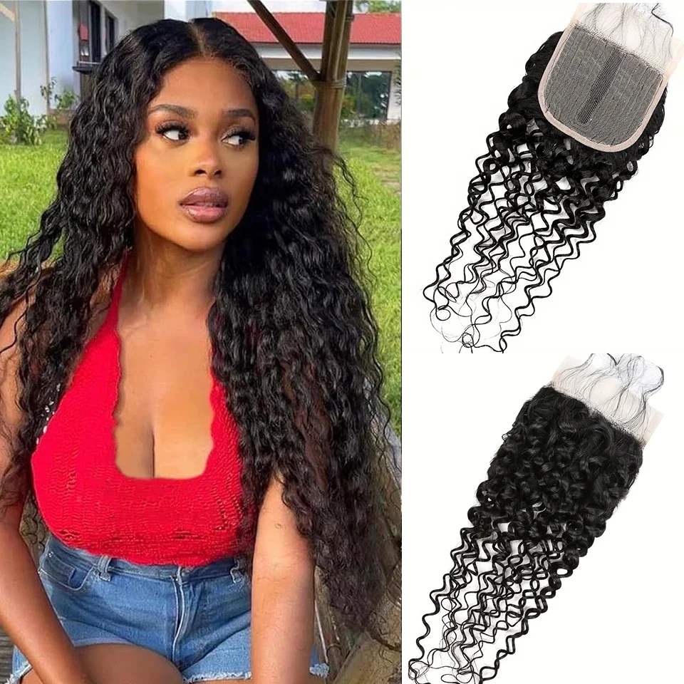 Chiusura in pizzo Jerry Curly con capelli umani T Part Lace Wig Chiusura in pizzo Capelli brasiliani Remy economici_voghion.com