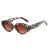 Montura con estampado de leopardo blanco - Lentes marrones degradadas
