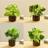 Simulación de plantas verdes en maceta, juego de 4 piezas.