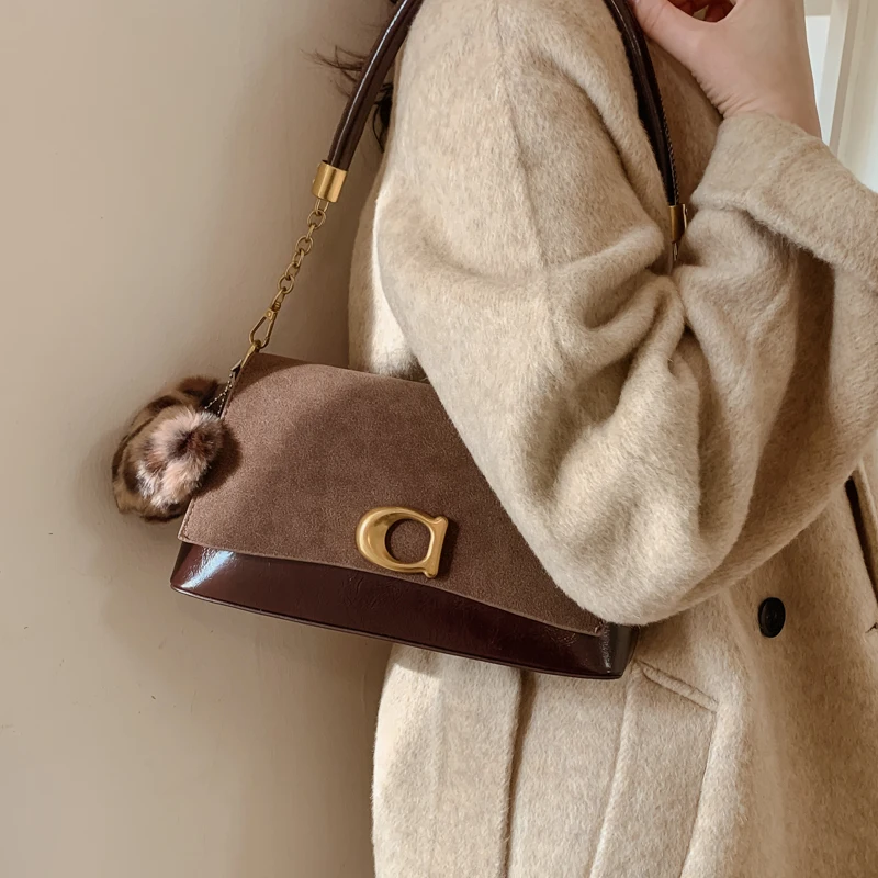Fashion Ladies Two Straps Shoulder Messenger Bag Four Seasons PU Durable Letter Decoration Polyester Lining