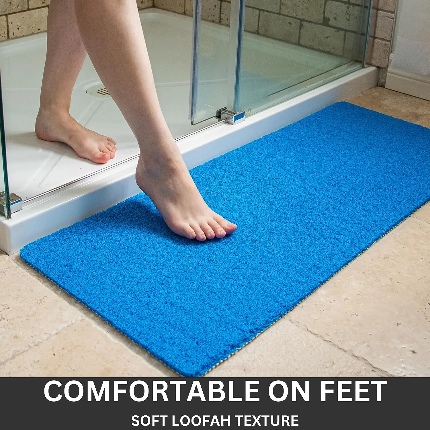 Quick Drying Hydro Wonder Soft Earth Pvc Bath Mat Textured Bathroom
