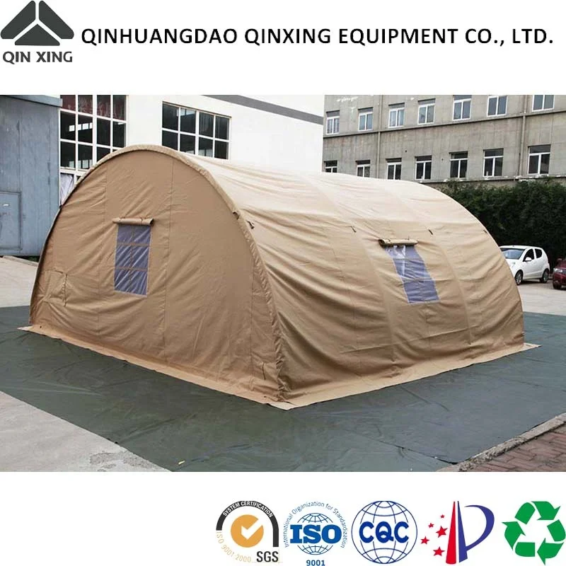 Hot sale khaki 600D PVC coated arch canvas dome tents military relief tent large tent