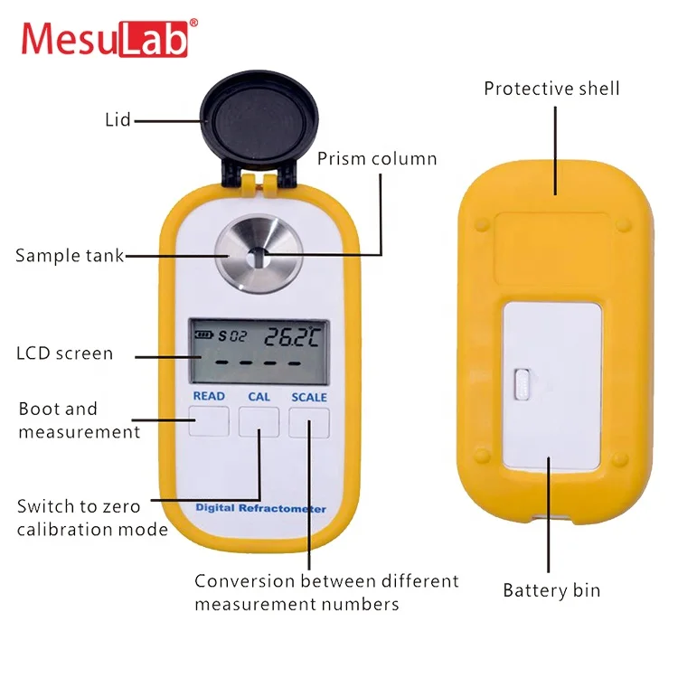 MesuLab Portable Handheld Digital Refractometer for Alcohol Ethanol Digital