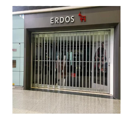 Good Quality Shutter Door Security Polycarbonate Crystal Clear Folding Door for Market Use