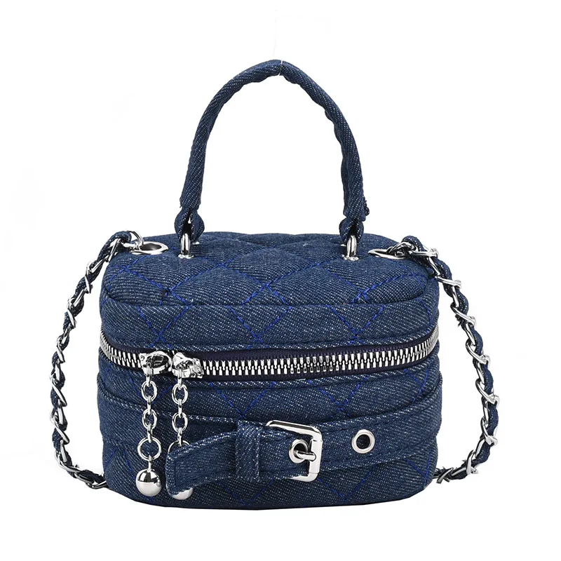 Spring and Summer Mini Mouth Red Envelope Hot Denim Chain Bag Fashion Ladies Bucket Bag