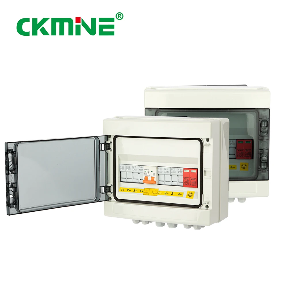 CKMINE 4 で 1 アウトコンバイナボックス 1000V DC IP65 屋外配電スイッチ PV アレイとストリング付きソーラー制御システム