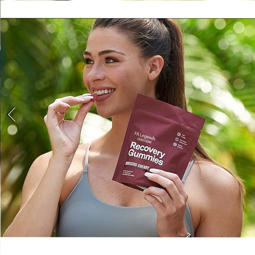 Wholesales Support Muscle Recovery Gummies Fast Energy Supplements Electrolytes Hibiscus Cherry Gummy Candy