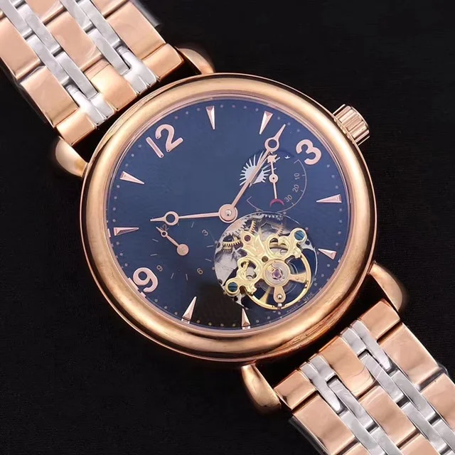 Роскошные автоматические мужские часы Moon Phase, оригинальные наручные часы с пользовательским логотипом для мужчин, Роскошные автоматические механические водонепроницаемые наручные часы