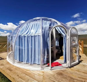 Aura  6m Glass Insulated House Luxury Geodesic Tent Glamping Dome with Bathroom for Sale